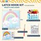 Rainbow Latch Hook Pillow Kits for Adults and Kids Beginners with Printed Canvas, Colorful Yard - DIY Craft Needlework Cushion Cover